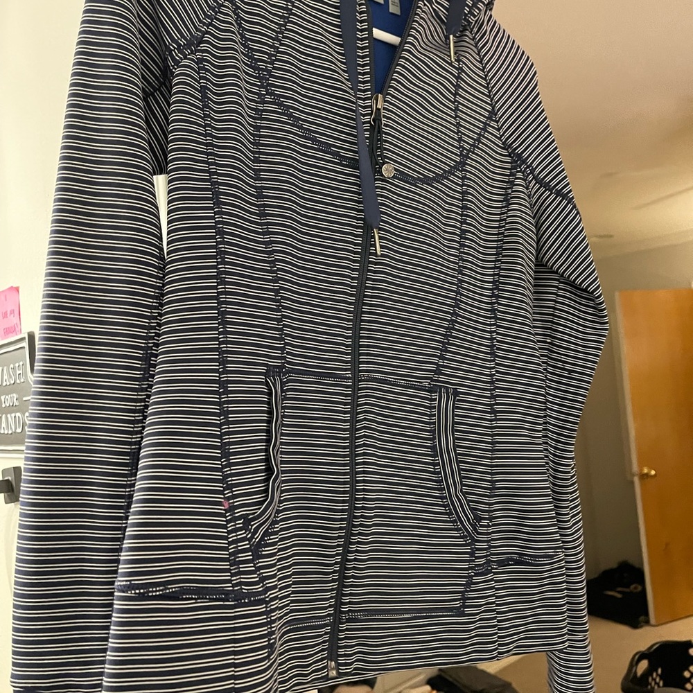 Athleta Fleece Lined Strength Hoodie - stripe